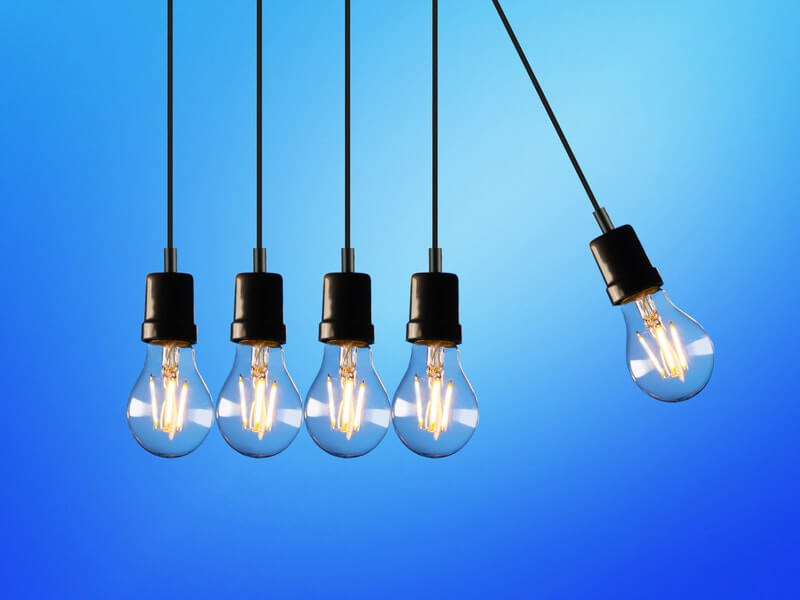 a representation of five lamps